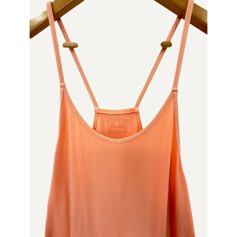 FP Movement Hot Shot Jumpsuit M Peach Boho Romper Pockets Racerback Yoga Comfy